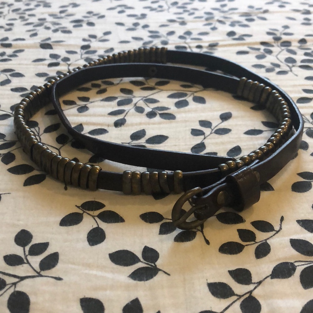 Brown skinny belt